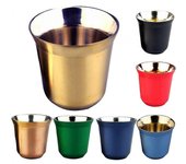 Aislamiento de taza de café espresso de acero inoxidable de doble pared de 80 ml Taza de café Nespresso Pixie Forma de cápsula Linda taza de café t...
