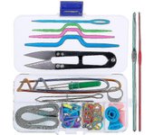 63 unids kit de punto - Herramientas de punto con kit de herramientas Accesorios Caja y 2 ganchos de punto