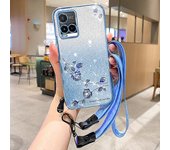 KADEM para vivo Y21 / Y21s / Y21a 4G / Y21e 4G / Y21t 4G / Y33s / Y33t 4G Estuche Flor Decor TPU Cubierta con correa Multicolor Style C
