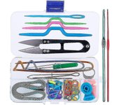 63 unids kit de punto - Herramientas de punto con kit de herramientas Accesorios Caja y 2 ganchos de punto