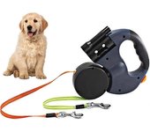 Correa doble retráctil para perros, correa doble para perros de 3 m para dos perros Correa doble flexible para perros con asa antideslizante, para ...