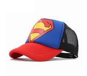 Superman Cartoon Mesh Gorra De Béisbol Niños Niños Niñas Ajustable Snapback Verano Sombrero De Visera De Sol Azul, rojo