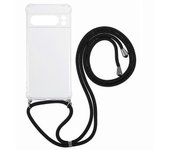 Para funda Google Pixel 8 Pro Cubierta de teléfono transparente TPU de esquina reforzada con cordón