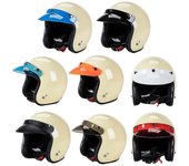 Lente de visor de burbujas del casco de 3 snaps para 3/4 retro casco de motocicleta de cara abierta Negro brillante