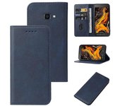 Para Samsung Galaxy Xcover 4s Cierre magnético Funda de cuero del teléfono Azul