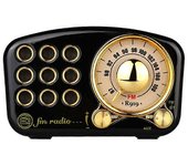 R919 Retro Radio Bluetooth Speaker, Radio FM con estilo clásico anticuado, Bluetooth, tarjeta TF S Negro