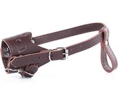 PETCUTE Bozal para perros anti ladridos para perros pequeños y grandes Bozal de cuero ajustable para perros