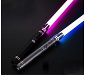 Sable de luz, espada láser, 14 tipos de cambio de color, juguetes audibles de sable de luz, Caballero Jedi, Lord Sith plata gris-negro 2PCS