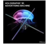 Proyector holográfico LED 3D Ventilador publicitario WiFi 720 LED APP Holograma holográfico Luz comercial Montada en la pared Enchufe de la UE Como...