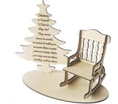 Christmas In Heaven Chair Ornament, Table Top Ornament Center Decoration With Empty Chair Christmas Memorial Chair, Christmas Tree Table Top Ornament1