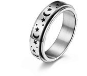 Anillos Fidget para la ansiedad, anillo de banda giratoria de acero inoxidable para mujeres hombres Plata 9