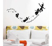 Peter Pan Personajes Calcomanías de pared Citas Palabras inspiradoras Pegatina de pared extraíble, niños Niños Bebé Casa Habitación Guardería DIY A...
