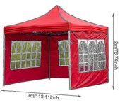 Exsha Carpa de fiesta plegable impermeable tela de lluvia al aire libre Rojo