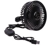 Ventilador de coche alimentado por USB Potente ventilación silenciosa de 3 velocidades Ventiladores de refrigeración eléctrica