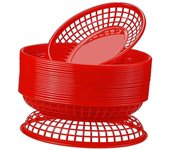 24x oval cestas de comida pan frito cestas bandeja de servicio retro cesta de almacenamiento para pollo perros calientes papas fritas picnic Cocina