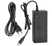 Cargador de scooter eléctrico de 42V 1.5-2A Cargador de batería de litio para eléctrico (enchufe de la UE) Negro