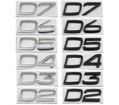 Coche Metal D2 D3 D4 D5 D6 D7 Letras Logotipo Maletero Emblema Insignia Pegatina Para Volvo S40 S60 V40 V50 Xc40 Xc60 V70 V60 S90 C30 Xc90 S80 Negr...