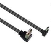 90 grados angulosos USB 2,0 para mecanografiar el cable de datos del cable plano de C para los teléfonos y los ordenadores portátiles