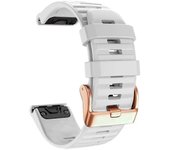 Correas de reloj para Garmin Fenix 7s / 6s Pro / 5s Plus / Instinct 2s, correa de silicona de rayas horizontales de 20 mm con hebilla de oro rosa B...
