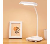 Lámpara de escritorio recargable USB, 40 Led 2 baterías 3200mah, luz táctil 3 colores 6 modos regulables, función de memoria, lámpara de mesa de le...