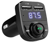 Fm Sender X8 con Bluetooth y manos libres negro