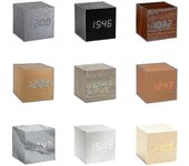 Gingko Cube Led reloj despertador de clic con activación de sonido (hora, temperatura de fecha) varios colores A10 Negro y rojo