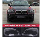 Para BMW X5 E70 2007-2013 Faro delantero del coche Faros delanteros de cristal Faros transparentes Carcasa de luz E70 Lente de cubierta del faro Iz...