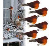 6x/12x Clip En Navidad Robins Lindo Árbol Festivo De Navidad Decoración De Pájaro Ornamento