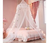 Dosel de cama con luces Cortinas de dosel de cama para niñas Dosel de cama para niños pequeños para niñas White Star