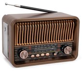 Radio portátil FM AM SW MultiBand Vintage Radios Inalámbrico Bluetooth Altavoz Soporte USB / TF MP3 Pla Como se muestra