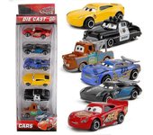 6pcs / pcs Niños Niños Mini Racing Lightning Mcqueen Mater Alloy Juguetes deslizantes