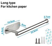 Soporte de toallas de papel sin perforador Cocina de acero inoxidable debajo del estante de rollo de gabinete Oro negro Baño Percha de tejido monta...