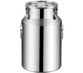 Cubo de leche de acero inoxidable de grado alimenticio de 14 litros: tapa sellada, lata de almacenamiento y transporte de líquidos para leche / vin...