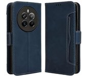 Para Realme 12 Pro 5G/12 Pro+ 5G Funda Soporte de cuero PU Múltiples tarjeteros Funda para teléfono Multicolor Blue