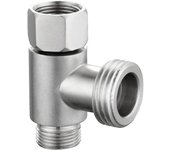 Adaptador de 3 vías de 3/8" y 1/2" Conector en T de 3 vías Acero inoxidable Línea de agua de 3/8" Accesorio en T Níquel cepillado BLV