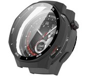 Para Huawei Watch GT 5 Pro 46 mm PC Cover Scale Design Cubierta de la caja del reloj con película de pantalla de vidrio templado Negro