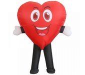Disfraz inflable Disfraz de fiesta de corazón de amor rojo Disfraz de cosplay de Halloween Traje de mascota inflable de cuerpo completo