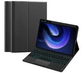 Para Xiaomi Pad 6 Teclado Bluetooth con retroiluminación Touchpad con ranura para bolígrafo, tableta de cuero con carcasa