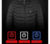 Chaqueta térmica, abrigo calefactor eléctrico cálido para exteriores de invierno, 8 zonas de calefacción-hibn-hibn-hibn Negro S