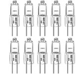 10 X G4 Bombillas Halógenas T3 20watt G4 Bombilla de 2 Pines 12volt blanco cálido Regulable 20w 12v 2700k [clase de energía C]