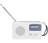 Radio de emergencia con manivela solar y manual autoalimentada, batería de recarga USB Radio FM / AM Linterna LED Cargador de teléfono Blanco