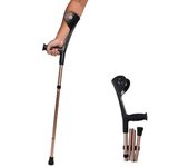 Muletas plegables para adultos con brazo de codo, impulso del manguito del brazo ajustable en altura, portátil