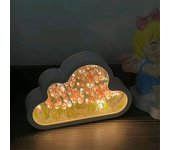 DIY Tulip Night Light, Cloud Tulip Mirror Night Light, Simulación Flower Bedroom Rosa B