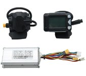 Controlador de scooter eléctrico de 24 V y 250 W + pantalla LCD + kit de frenos Medidor de freno de bicicleta E-Scooter de fibra de carbono SilverB...