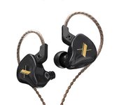 EDX Earphones 1 Dynamic HIFI Bass Earbuds In Ear Monitor Auriculares Deportivos con Cancelación de Ruido EDx Negro Sin Micrófono