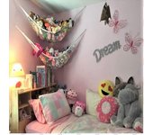 Hamaca de juguete Animales de peluche y almacenamiento de juguetes Red de hamaca de 70 "Esquina de eslinga de pared Niños extra grandes Niños Malla...