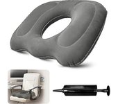 Cojín de asiento ortopédico - Cojín de asiento de hemorroides con bomba, cojín inflable, cojín de asiento de hemorroides para silla de oficina, aut...