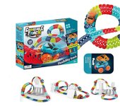 Pista intercambiable con iluminación LED Race Car Flexible Rail & Electric Car Set no saldrá de la pista 138PCS