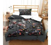 F1 Racing Ropa de cama Juego de 2 piezas Funda nórdica 3D con fundas de almohada Juego de ropa de cama con cierre de cremallera Funda de edredón de...