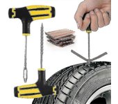 Kit de herramientas de reparación de neumáticos de coche con tiras de goma Juego de tapones de clavija de pinchazo de neumáticos sin cámara Compati...